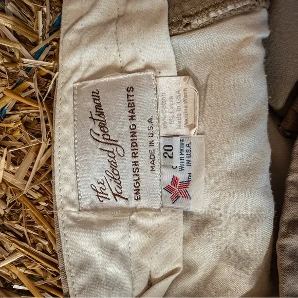 The Tailored Sportsman Beige Riding Breeches with Brown Knee Patches - Picture 3 of 6